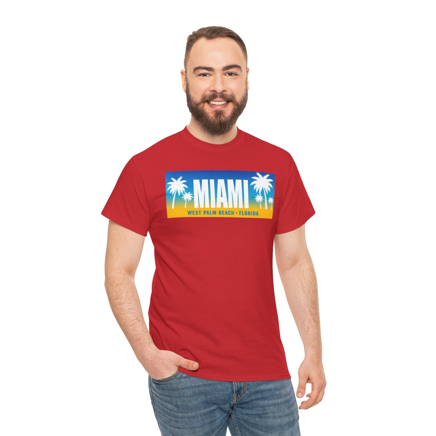 Miami West Palm Beach Vintage Tee — "MIAMI" Beach Palm Trees T‑Shirt