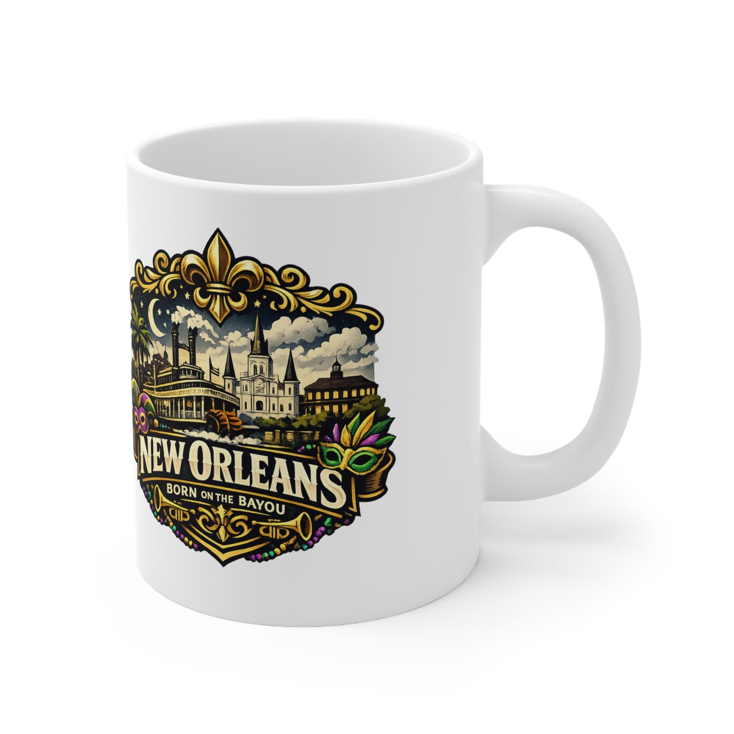 New Orleans Ceramic Coffee Cups, 11oz, 15oz