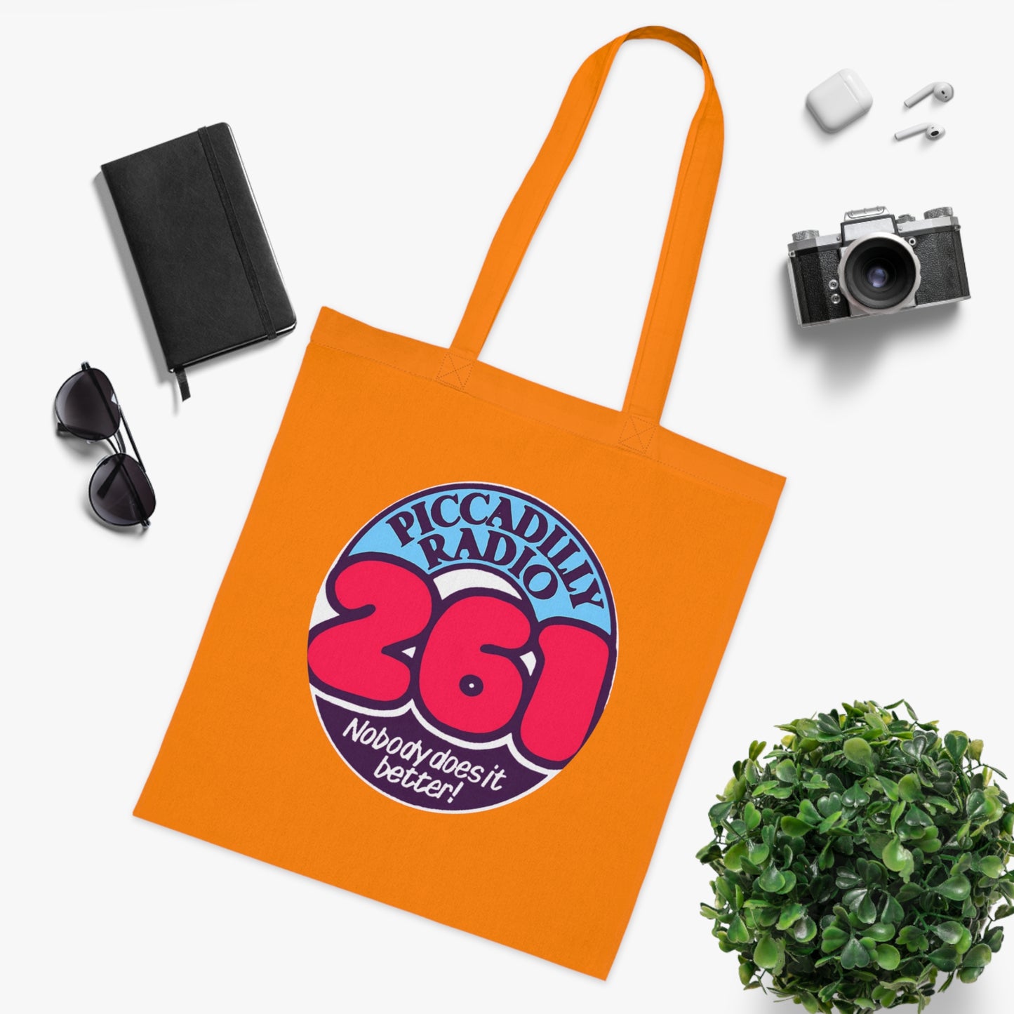 Piccadilly Radio 261 Retro Logo Tote Bag – 'Nobody Does It Better' Cotton Shopper