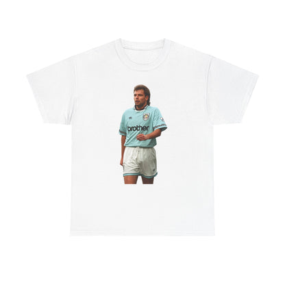 Uwe Rosler Manchester City Legend Graphic Tee - Retro Football Kit Print