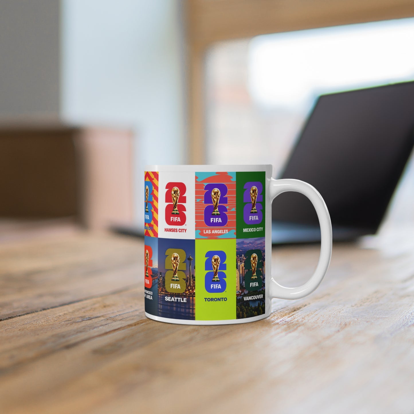 FIFA World Cup Cities Collage Mug — 11oz/15oz Ceramic Coffee Cup