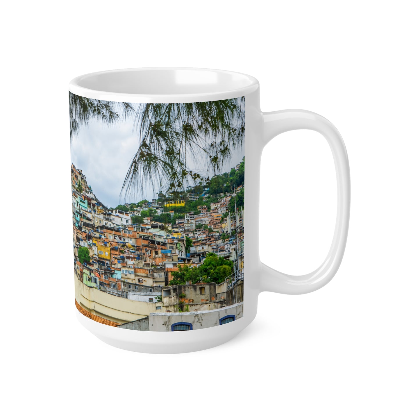 Favela Cityscape Coffee Mug — Tropical Rio Panorama Ceramic Mug (11oz, 15oz)