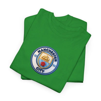 Manchester City Crest Unofficial 3D T-Shirt — Minimal Soccer Logo Tee
