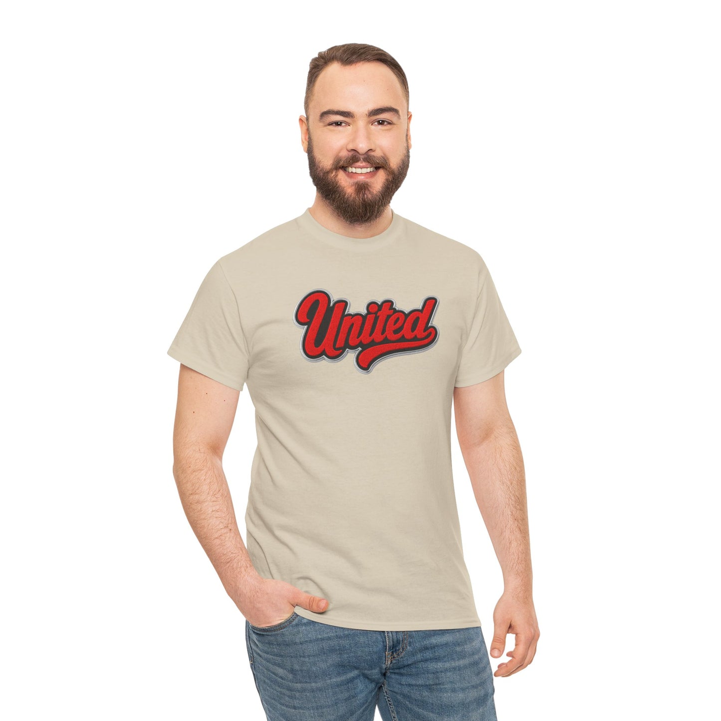 United Retro Script Tee — Vintage Red Logo T‑Shirt