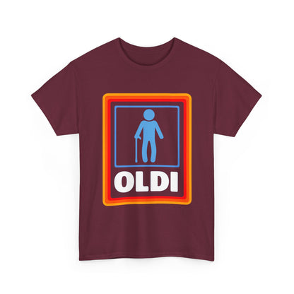 Oldi Retro Logo Tee — Funny Elderly Humour T-Shirt