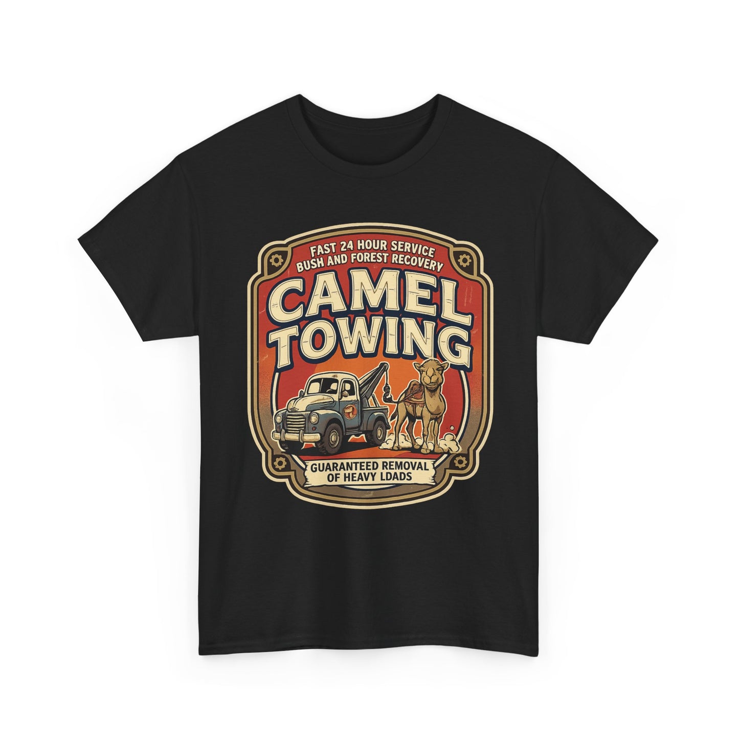 Camel Towing Tee — Vintage Desert Tow Truck Graphic T-Shirt