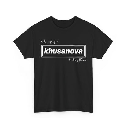Khusanova Logo T-Shirt — Minimal Black Graphic Tee