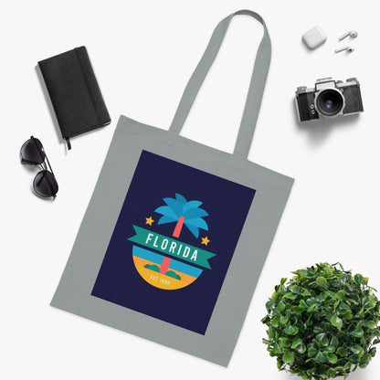 Florida Palm Beach Tote Bag – Retro State Travel Cotton Tote