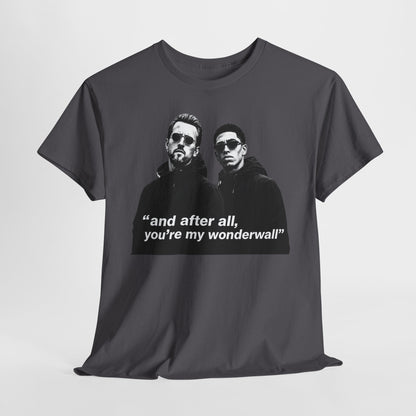 Kane and Bellingham Wonderwall Lyric T-Shirt — ‘and after all, you’re my wonderwall’ Retro Band Tee
