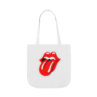 Rock & Roll Tongue Canvas Tote Bag — Retro Lip Graphic