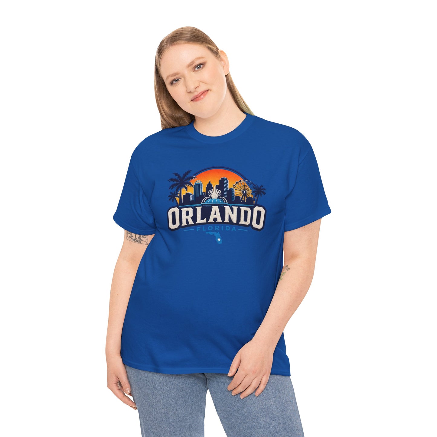 Orlando Florida Sunset T-Shirt — Retro Skyline & Palm Tree Vacation Tee