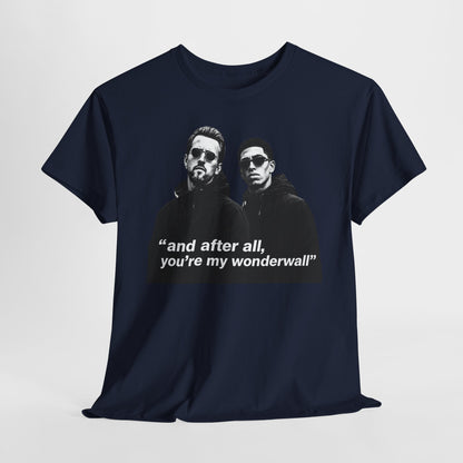 Kane and Bellingham Wonderwall Lyric T-Shirt — ‘and after all, you’re my wonderwall’ Retro Band Tee