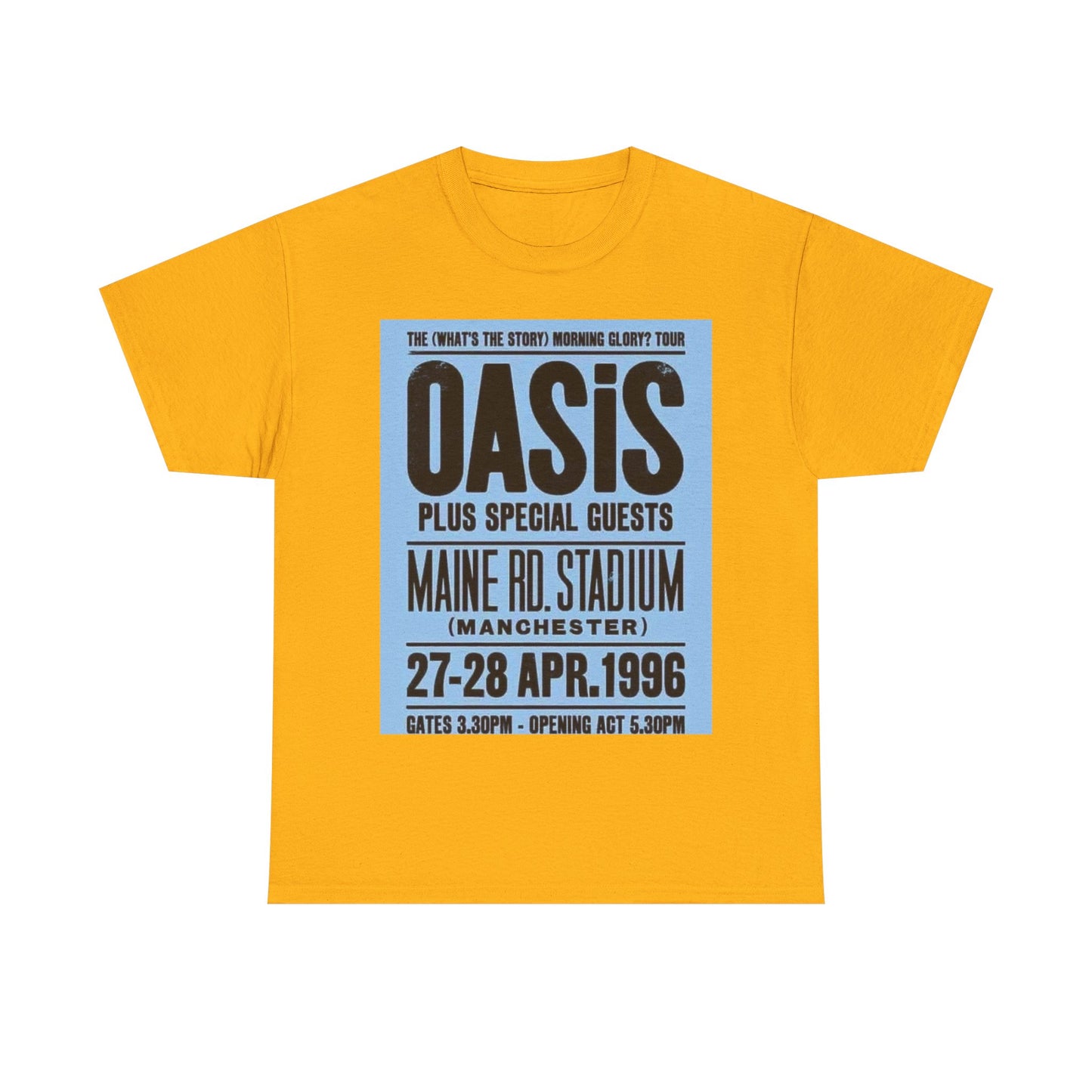 Oasis 1996 Maine Road Tour Poster T‑Shirt — Maine Rd. Stadium Concert Tee