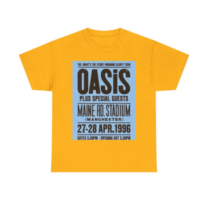 Oasis 1996 Maine Road Tour Poster T‑Shirt — Maine Rd. Stadium Concert Tee