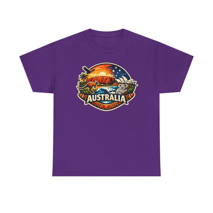 Australia Sunset Vintage Tee — Kangaroo & Surf Badge