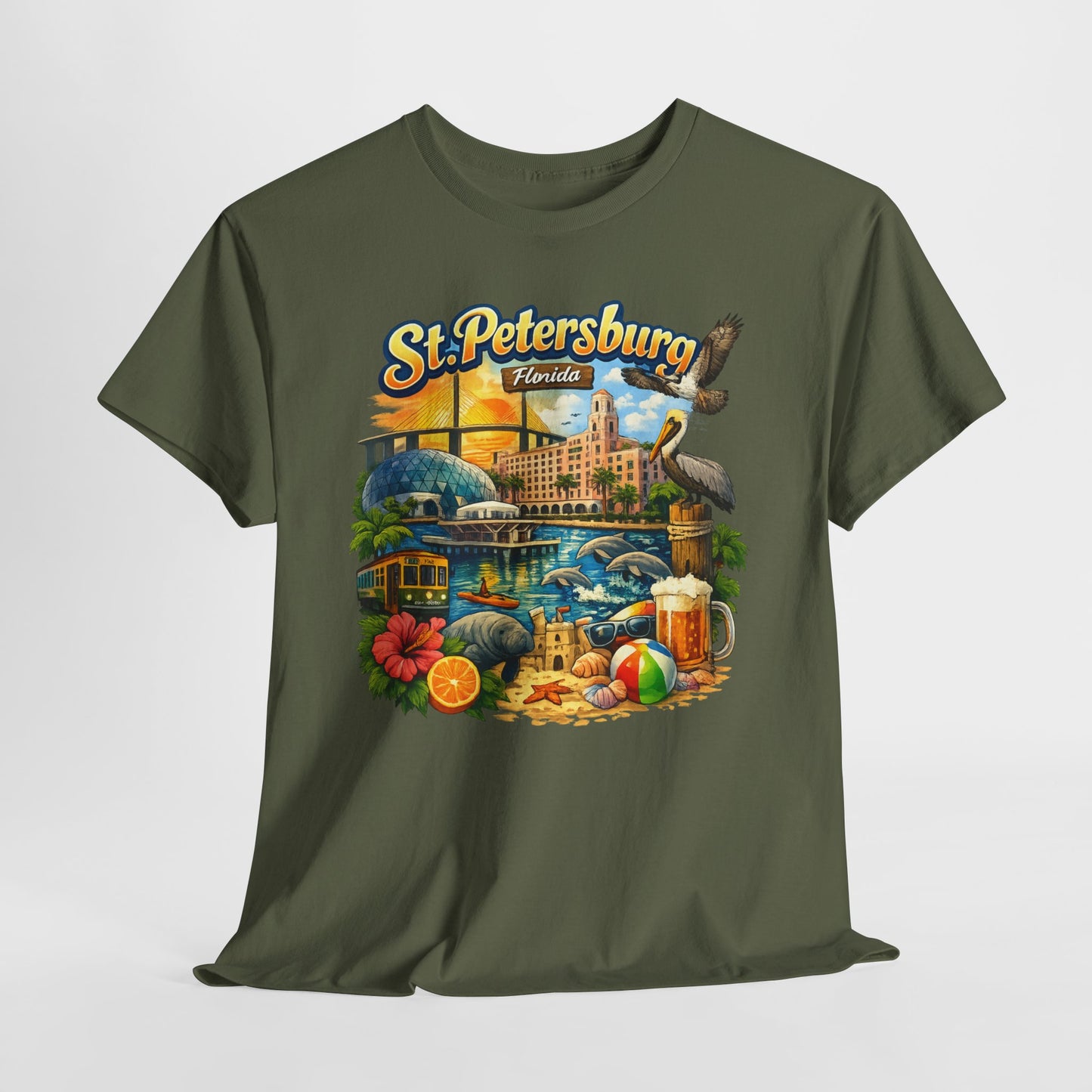 St. Petersburg Florida Retro Beach Scene T-Shirt