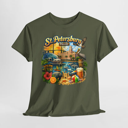 St. Petersburg Florida Retro Beach Scene T-Shirt