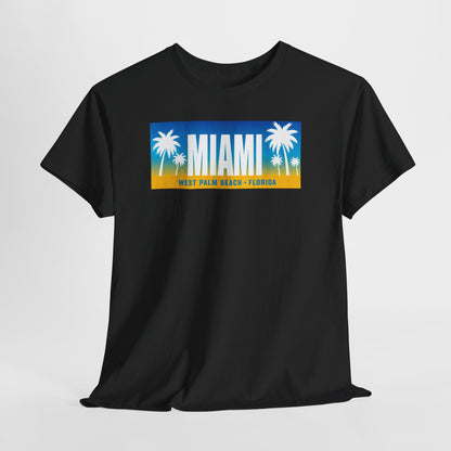 Miami West Palm Beach Vintage Tee — "MIAMI" Beach Palm Trees T‑Shirt