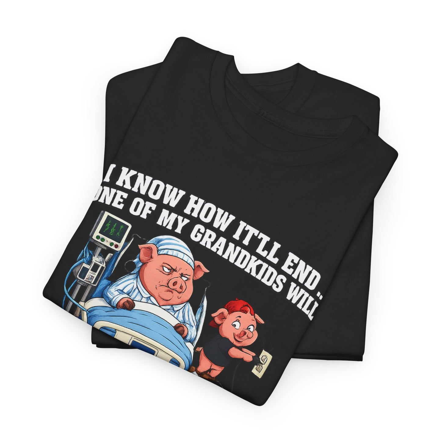 Funny Grandpa T-Shirt - "Unplug My Life Support to Charge Their Phone" Grandpa Humor Tee