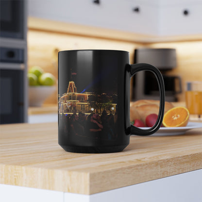 Magic Kingdom Nighttime Theme Park Lights Mug — Scenic Black Coffee Cup