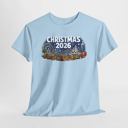 Christmas 2026 Holiday Tee — Festive Winter Village Graphic T-Shirt