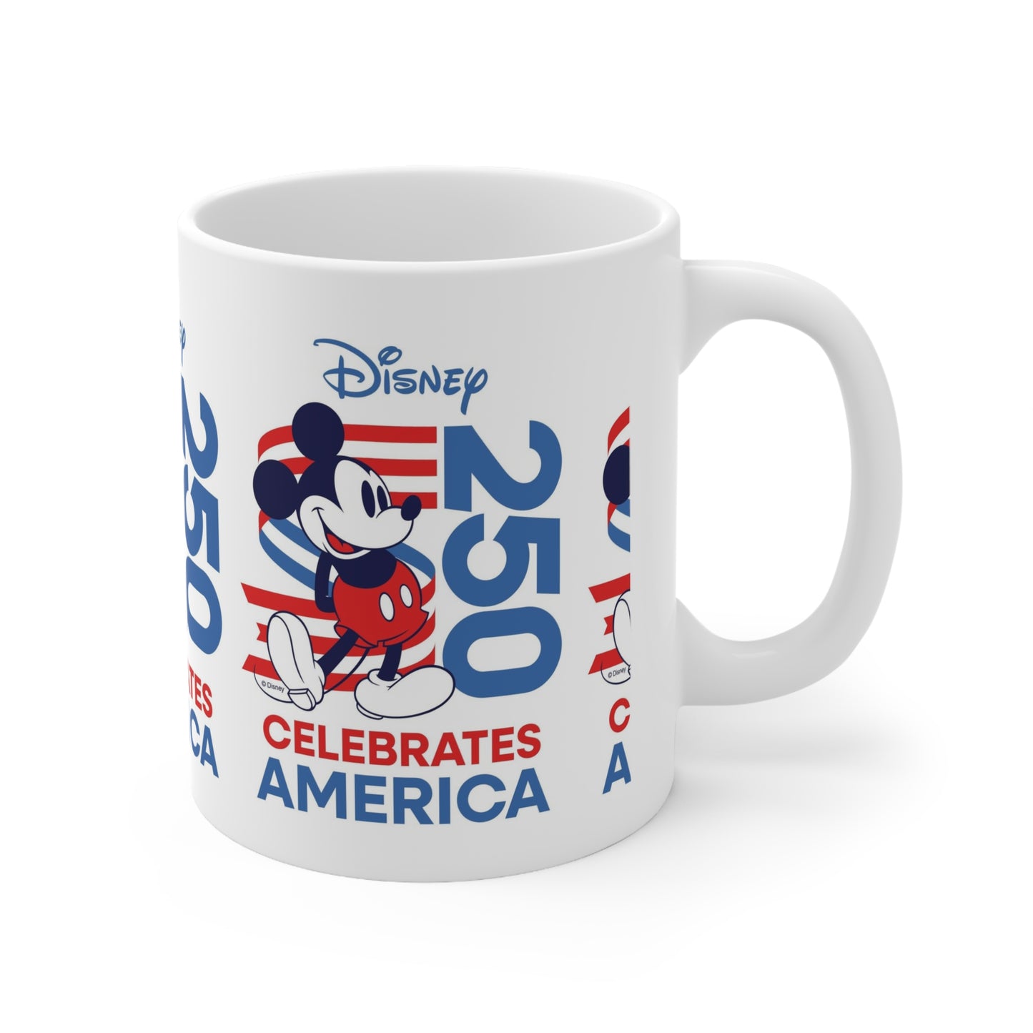 Mickey Mouse 250 Celebrates America Ceramic White Coffee Mug — 11oz & 15oz