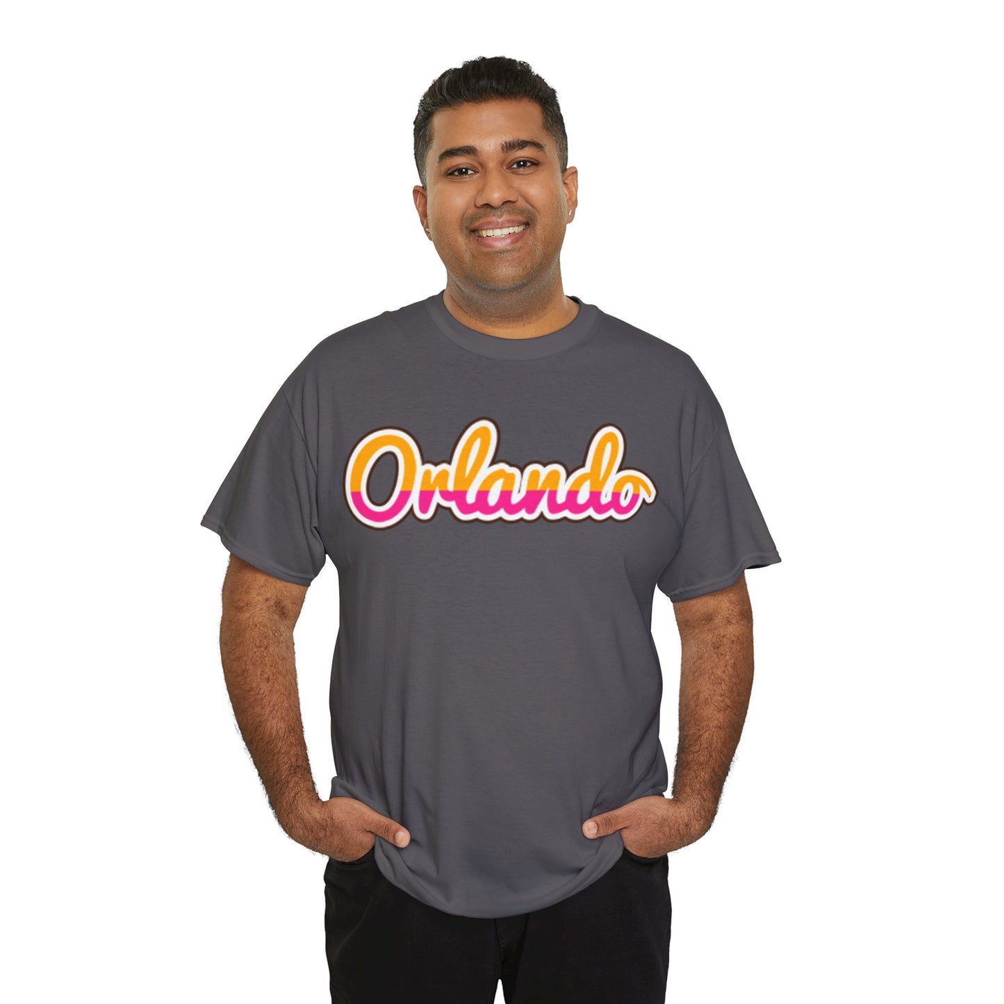 Orlando Retro Script Tee — Vintage Sunset City Souvenir Shirt