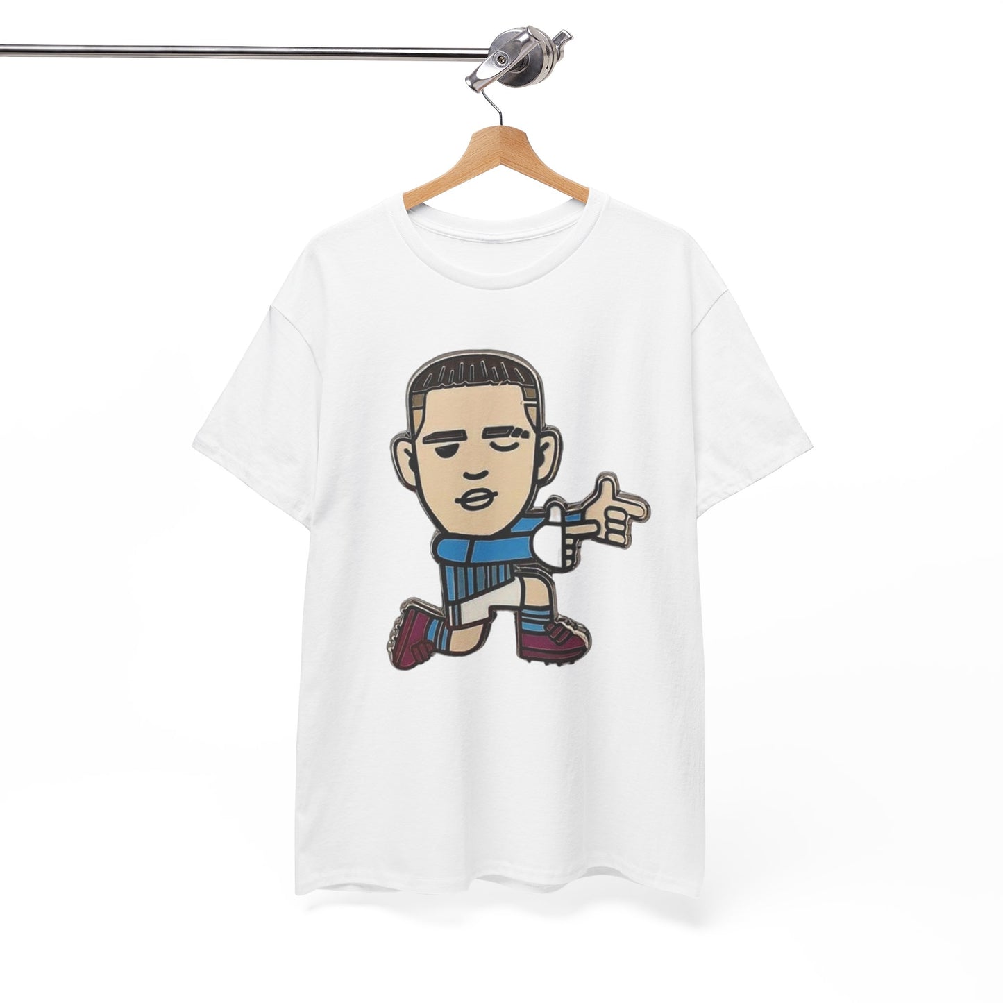 Phil Foden Cartoon Dance Pose Tee - Funky Character Graphic T-Shirt