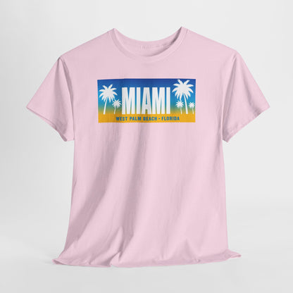 Miami West Palm Beach Vintage Tee — "MIAMI" Beach Palm Trees T‑Shirt
