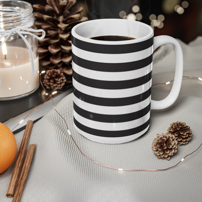 Black & White American Flag Coffee Mug — Ceramic 11oz/15oz