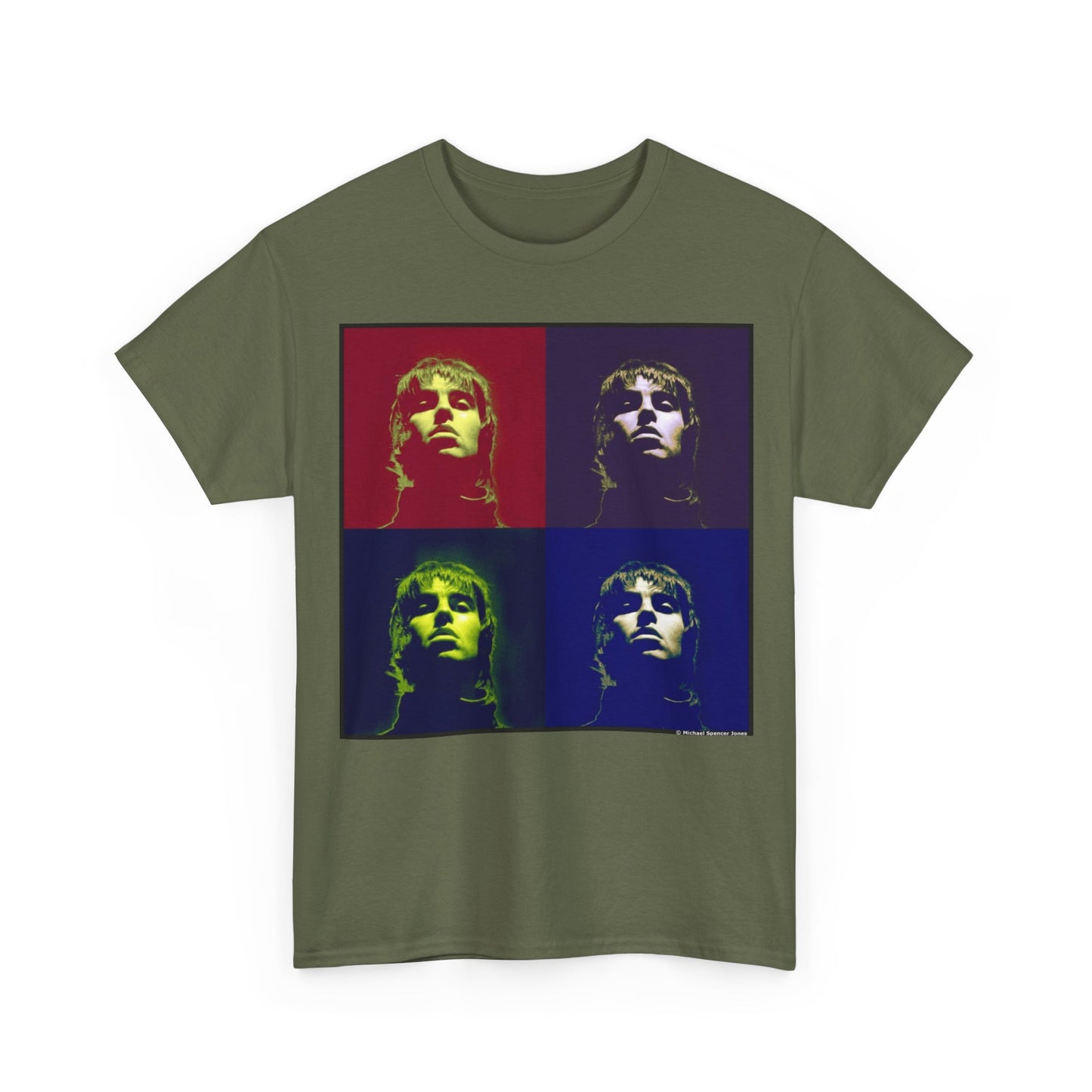 Liam Gallagher Oasis Pop Art Portrait T-Shirt - Retro Color Block Music Icon Tee