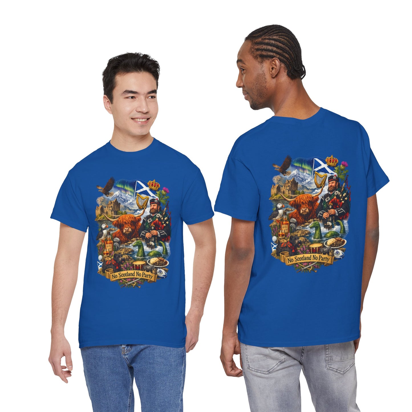 Scotland Collage T-Shirt — "No Scotland No Party" Scottish Heritage Tee