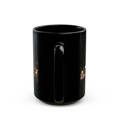 Magic Kingdom Nighttime Theme Park Lights Mug — Scenic Black Coffee Cup