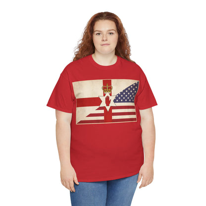 Northern Ireland + American Flag Tee — Vintage Graphic Shirt