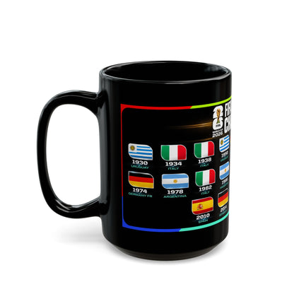FIFA World Cup Champions Black Mug – All Winning Nations Timeline (11oz/15oz)