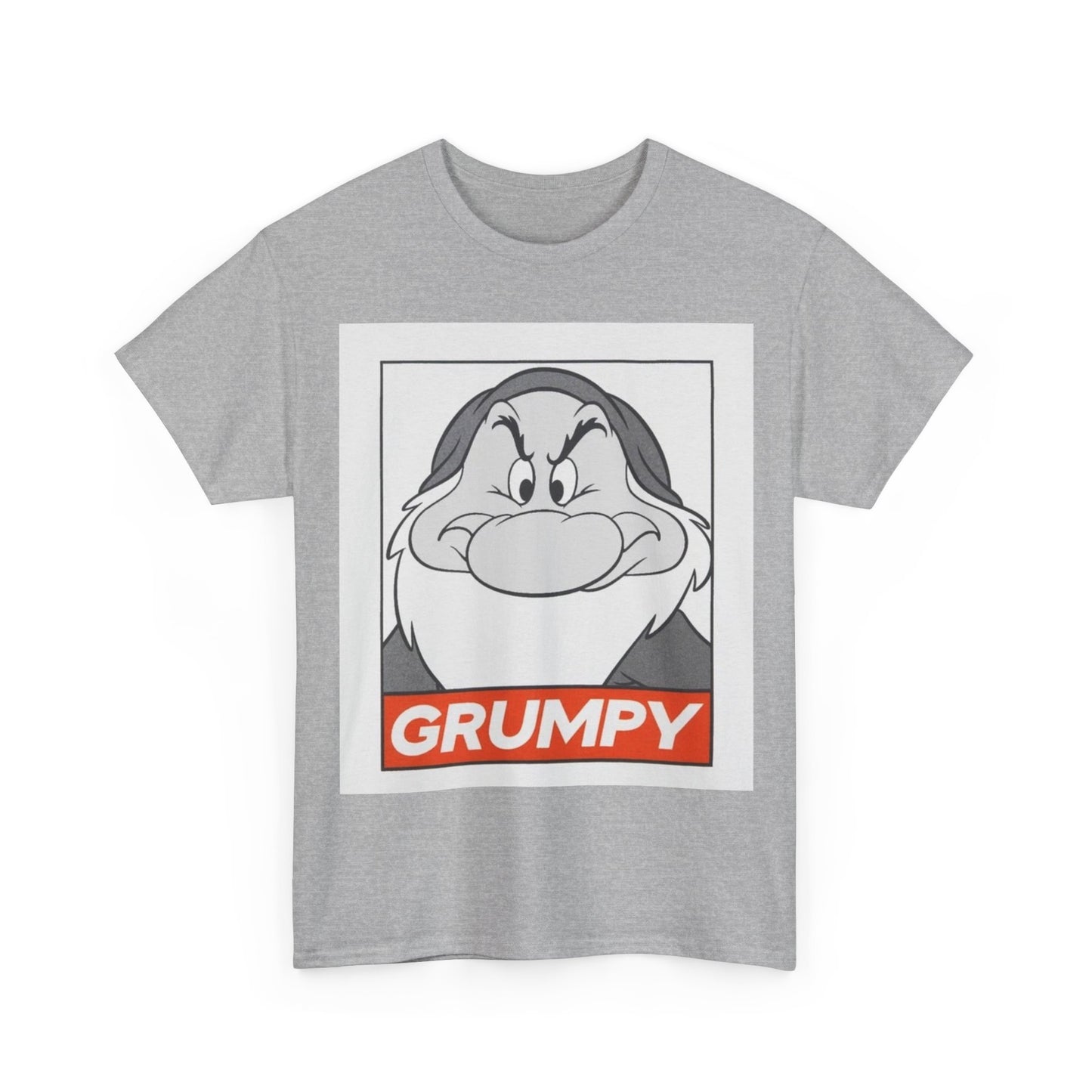 Grumpy Dwarf Graphic Tee — Vintage Cartoon Face "GRUMPY" Shirt
