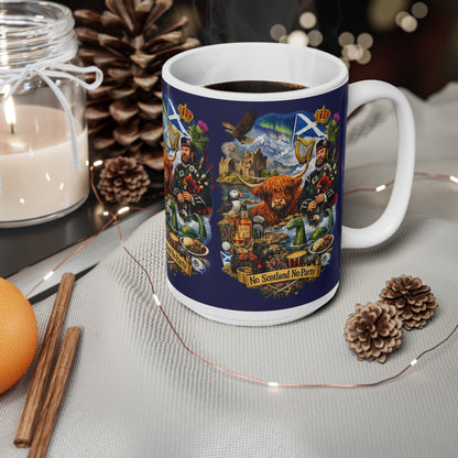 Scotland Mug – "No Scotland No Party" Ceramic Coffee Cup (11oz & 15oz)