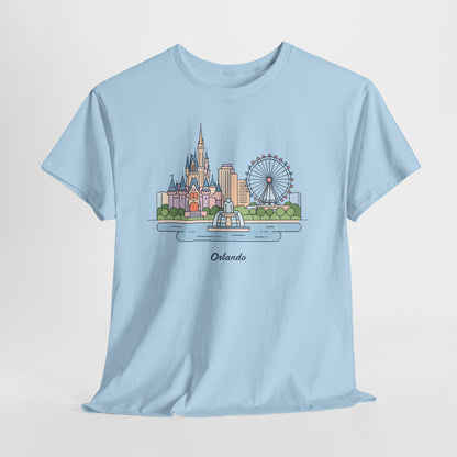 Orlando Skyline T-Shirt — Cute Cityscape Graphic Tee with 'Orlando' Text