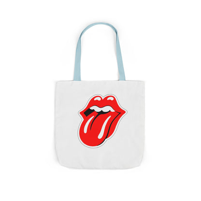 Rock & Roll Tongue Canvas Tote Bag — Retro Lip Graphic