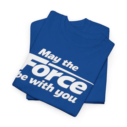 "May the Force Be With You" Retro Embossed Graphic T‑Shirt —