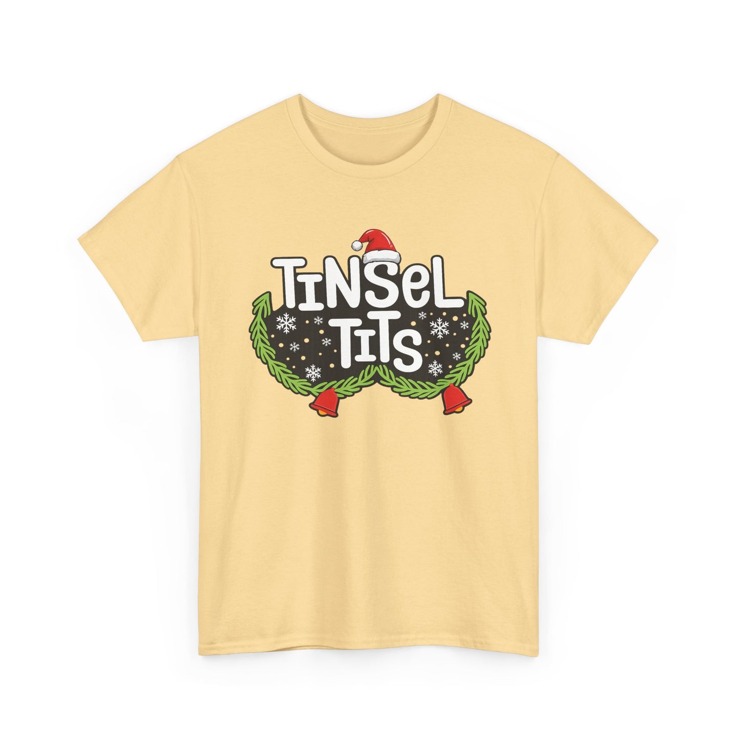 T-Shirt — "Tinsel Tits" Funny Christmas Wreath Holiday Tee