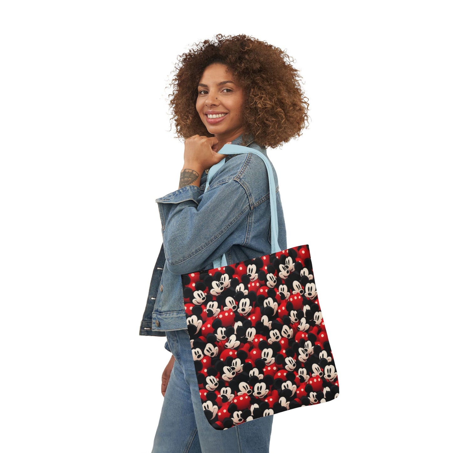 Mickey Mouse Canvas Tote — Retro Cartoon Character Allover Print