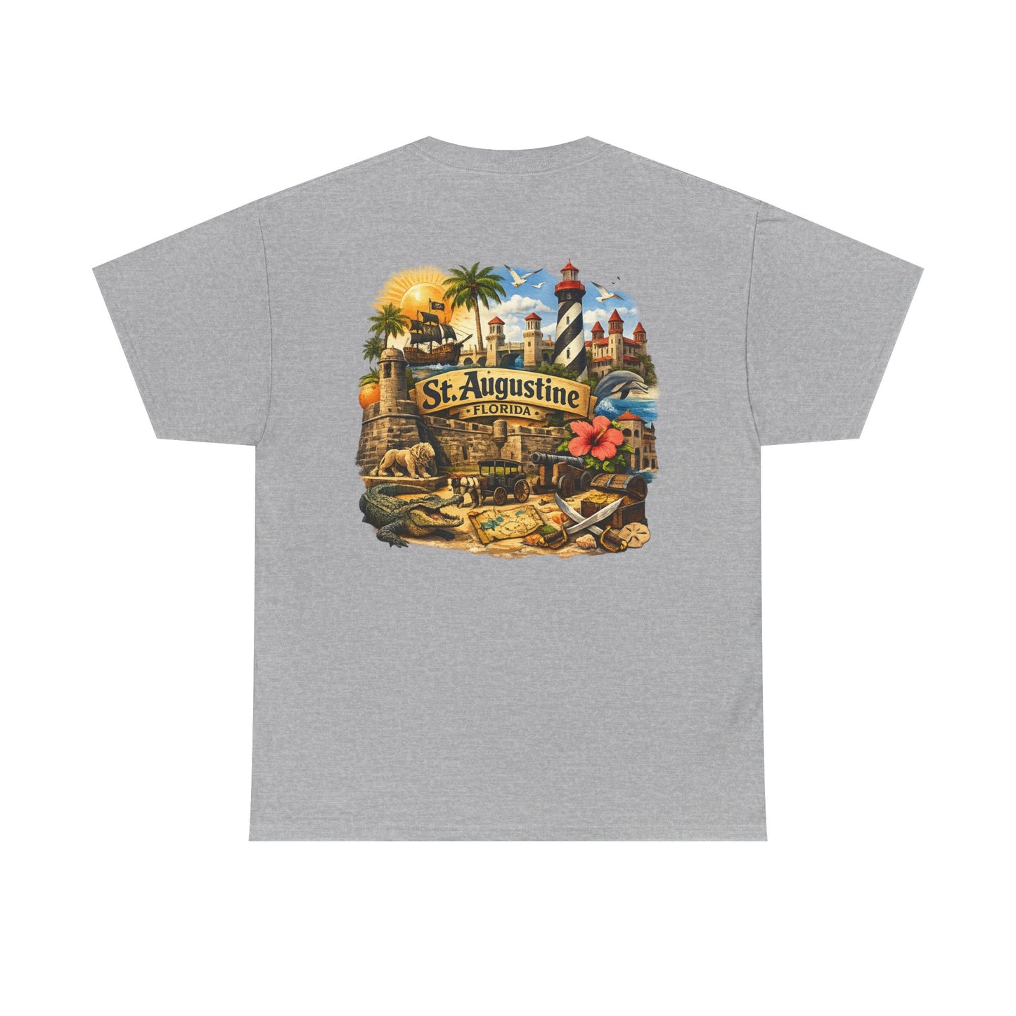 St. Augustine Florida Vintage Travel Tee — Retro Beach & Lighthouse Souvenir T-Shirt
