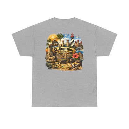St. Augustine Florida Vintage Travel Tee — Retro Beach & Lighthouse Souvenir T-Shirt