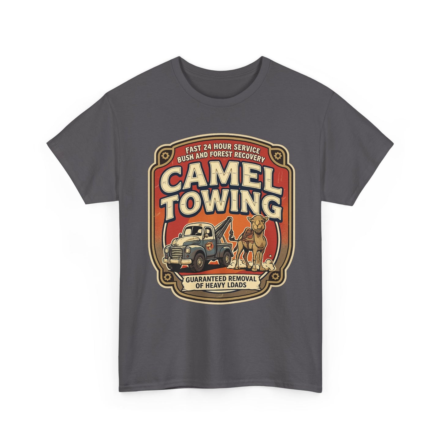 Camel Towing Tee — Vintage Desert Tow Truck Graphic T-Shirt