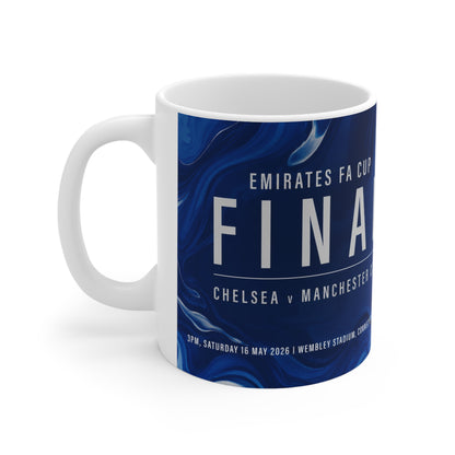 2026 FA Cup Final Programme Cover Inspired Ceramic Mug – Chelsea vs Manchester City 11oz/15oz