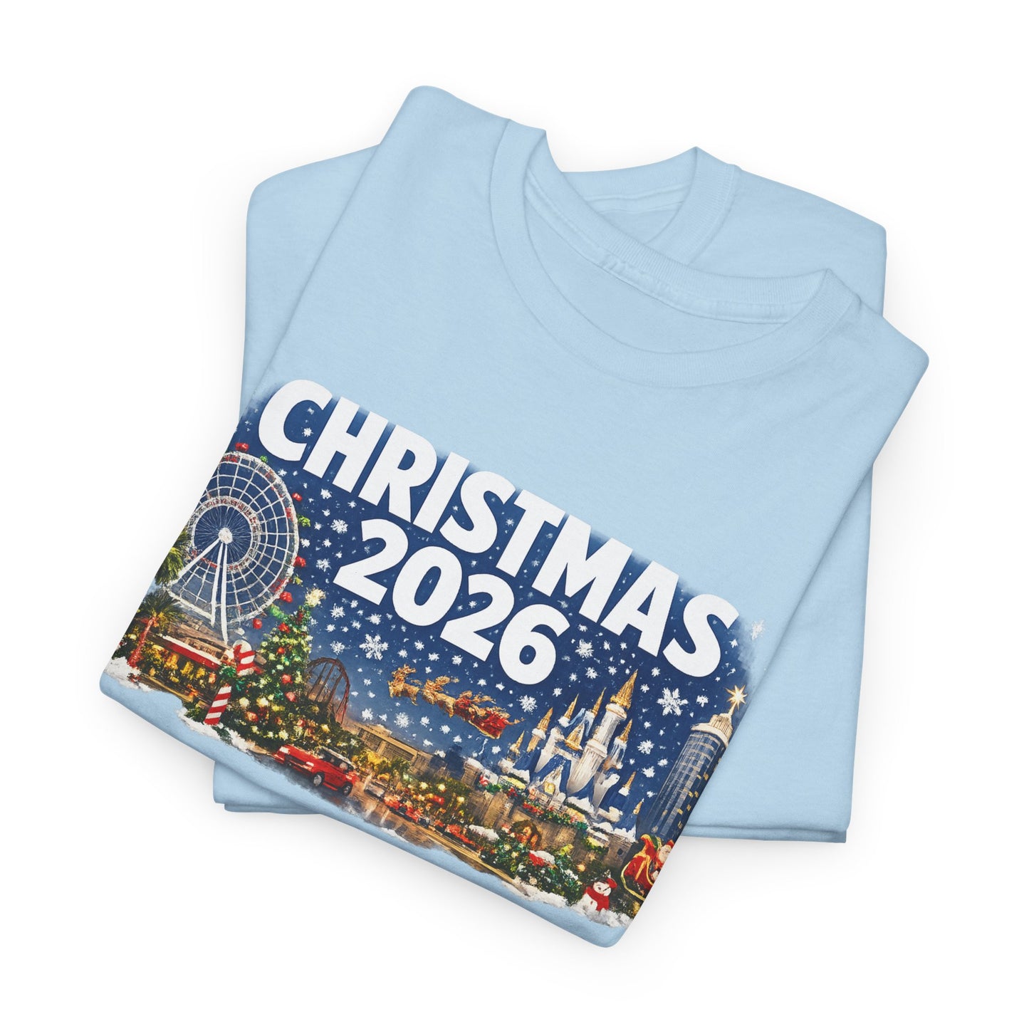 Christmas 2026 Holiday Tee — Festive Winter Village Graphic T-Shirt