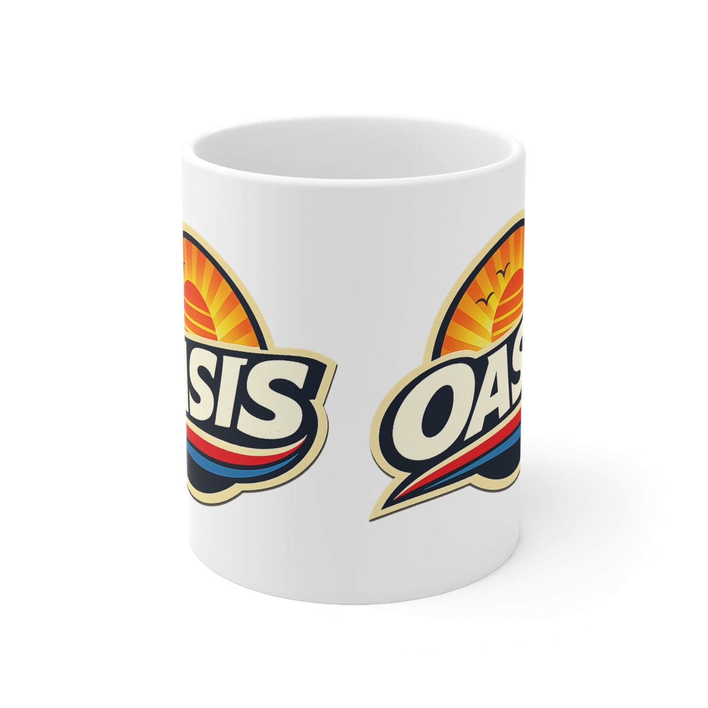 Oasis Sunrise Ceramic Mug — 11oz & 15oz Coffee Cup