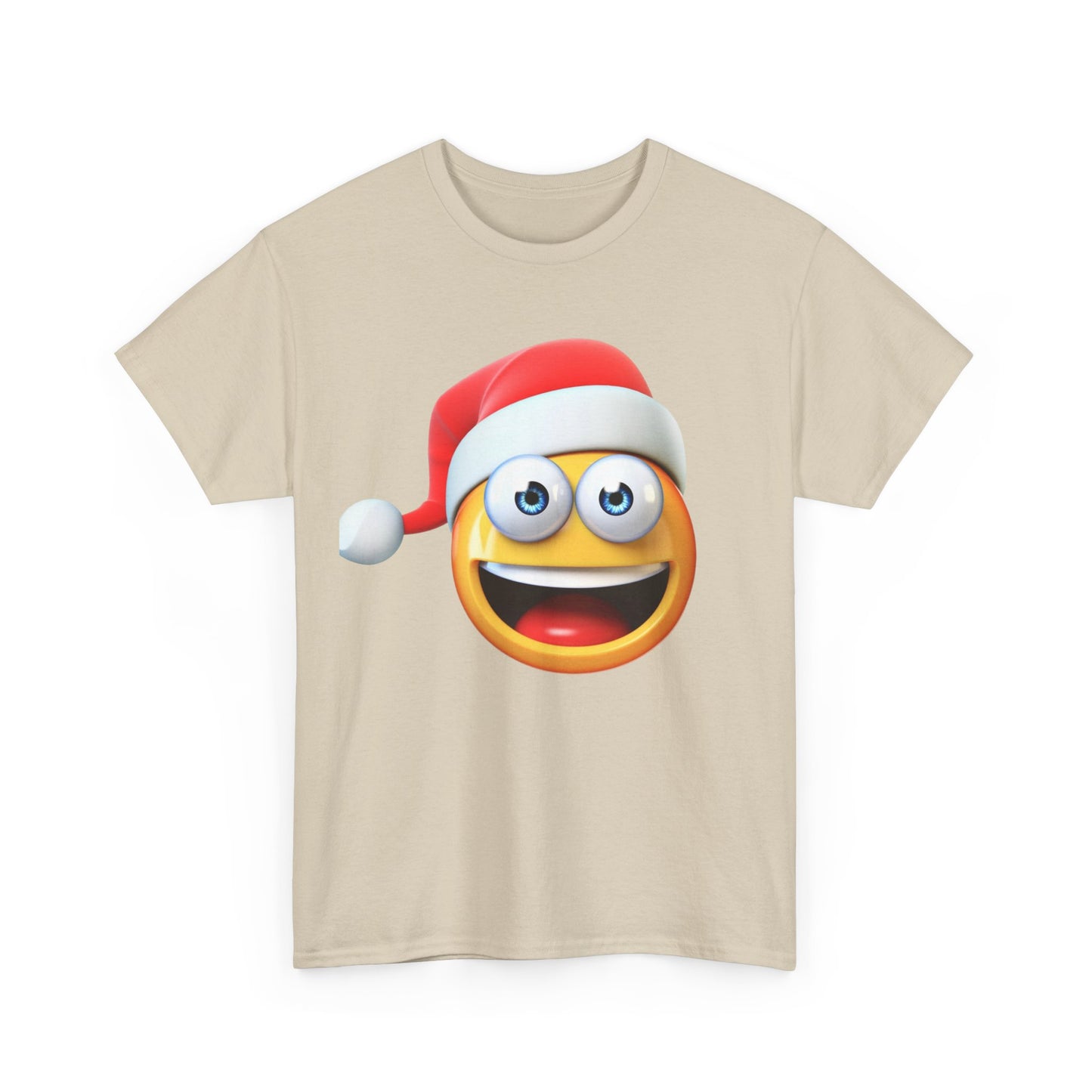 Christmas Emoji T-Shirt — Santa Hat Smiley Holiday Tee