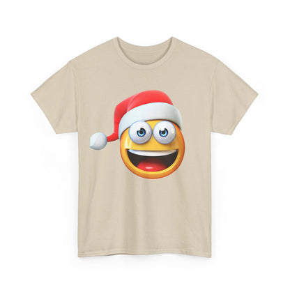 Christmas Emoji T-Shirt — Santa Hat Smiley Holiday Tee